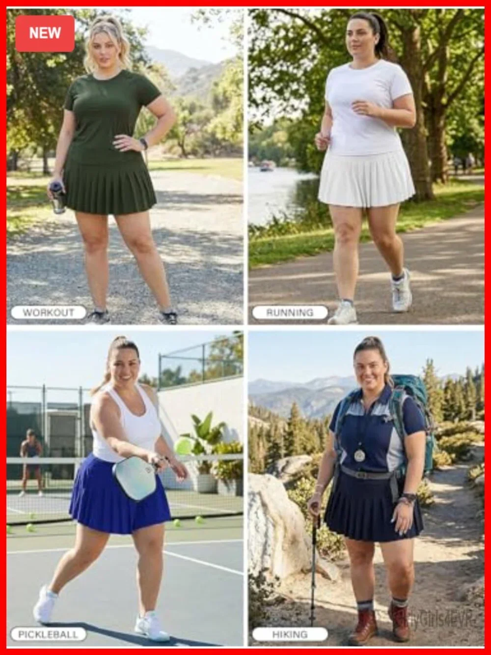 Plus Size Pleated Tennis Skirt with Shorts High Waist Athletic Golf Skort